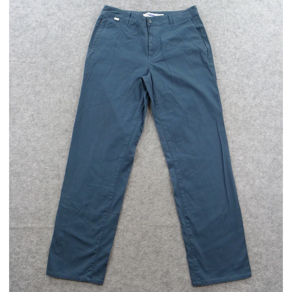 Tenore Pants Mens 30 Blue Flat Front Chinos Mid Rise Casual Cotton